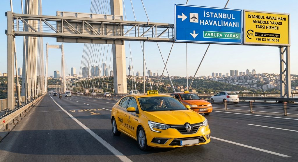 Görseldeki araç Anadou yakasından Avrupa yakasına gidiyor İstanbul Havalimanına